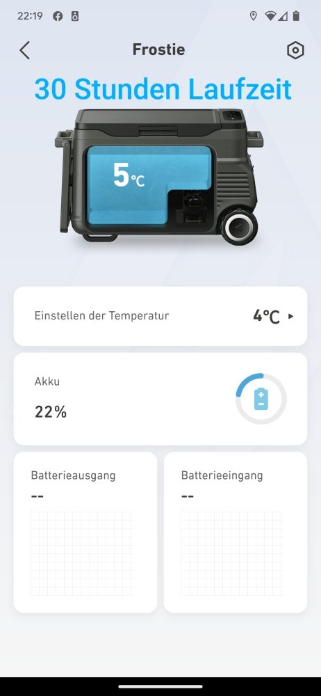 Anker EverFrost Test App Akku Laufzeit