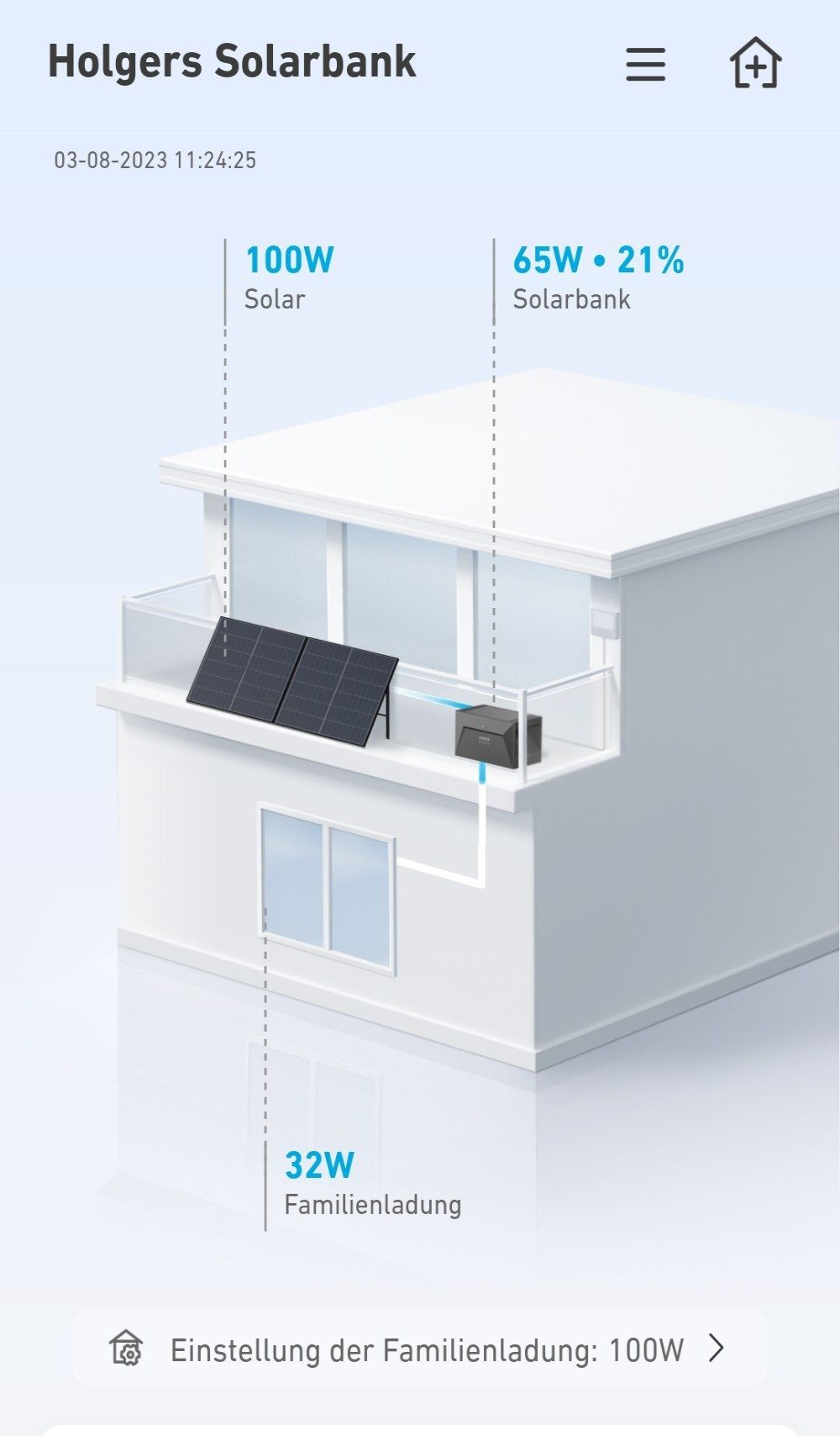 Anker SOLIX E1600 - Anker App - Einstellung der Familienladung